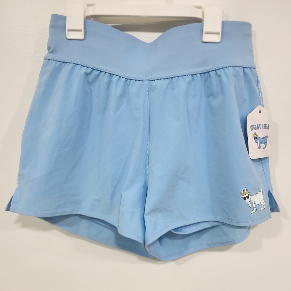 GOAT USA Womens Light Blue Athletic Shorts Small NWT